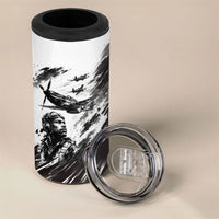 Personalized Tuskegee Airmen 4 in 1 Can Cooler Tumbler Black And White Grunge WWII Aviation Art