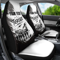 Personalized Tuskegee Airmen Car Seat Cover Black And White Grunge WWII Aviation Art