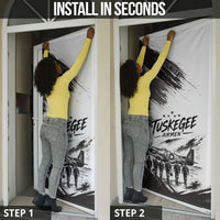 Personalized Tuskegee Airmen Door Cover Black And White Grunge WWII Aviation Art