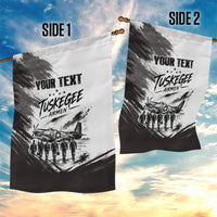 Personalized Tuskegee Airmen Garden Flag Black And White Grunge WWII Aviation Art