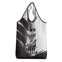 Personalized Tuskegee Airmen Grocery Bag Black And White Grunge WWII Aviation Art