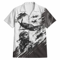 Personalized Tuskegee Airmen Hawaiian Shirt Black And White Grunge WWII Aviation Art