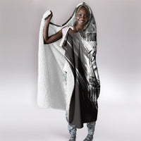 Personalized Tuskegee Airmen Hooded Blanket Black And White Grunge WWII Aviation Art
