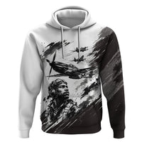 Personalized Tuskegee Airmen Hoodie Black And White Grunge WWII Aviation Art