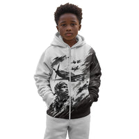 Personalized Tuskegee Airmen Kid Hoodie Black And White Grunge WWII Aviation Art
