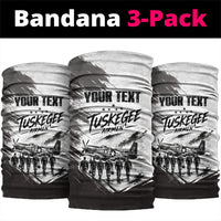 Personalized Tuskegee Airmen Neck Gaiter Black And White Grunge WWII Aviation Art