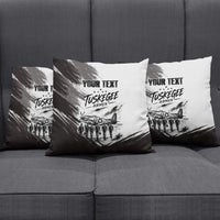 Personalized Tuskegee Airmen Pillow Cover Black And White Grunge WWII Aviation Art