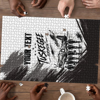 Personalized Tuskegee Airmen Puzzle Black And White Grunge WWII Aviation Art