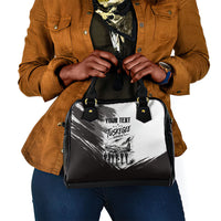 Personalized Tuskegee Airmen Shoulder Handbag Black And White Grunge WWII Aviation Art