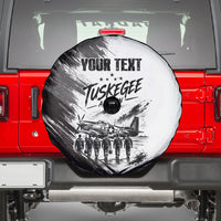 Personalized Tuskegee Airmen Spare Tire Cover Black And White Grunge WWII Aviation Art