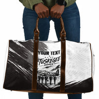 Personalized Tuskegee Airmen Travel Bag Black And White Grunge WWII Aviation Art