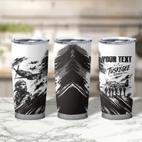 Personalized Tuskegee Airmen Tumbler Cup Black And White Grunge WWII Aviation Art