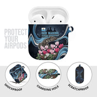 San Marino Founding Anniversary AirPods Case Freedom Peregrine Falcon - Cyclamen Flowers Towers Flag