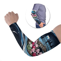 San Marino Founding Anniversary Arm Sleeves Freedom Peregrine Falcon - Cyclamen Flowers Towers Flag