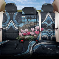 San Marino Founding Anniversary Back Car Seat Cover Freedom Peregrine Falcon - Cyclamen Flowers Towers Flag