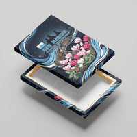 San Marino Founding Anniversary Canvas Wall Art Freedom Peregrine Falcon - Cyclamen Flowers Towers Flag