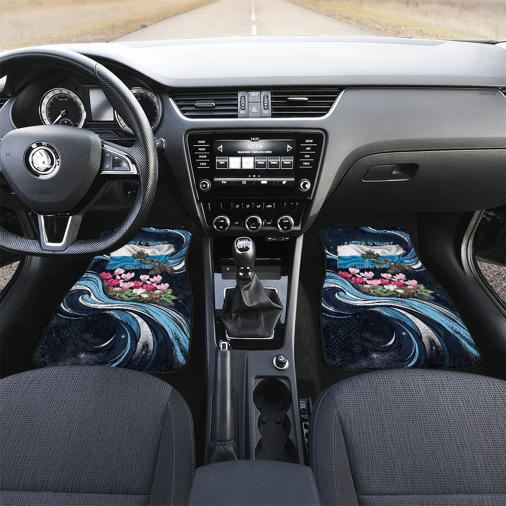 San Marino Founding Anniversary Car Mats Freedom Peregrine Falcon - Cyclamen Flowers Towers Flag