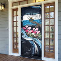 San Marino Founding Anniversary Door Cover Freedom Peregrine Falcon - Cyclamen Flowers Towers Flag