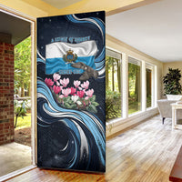 San Marino Founding Anniversary Door Cover Freedom Peregrine Falcon - Cyclamen Flowers Towers Flag