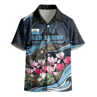 San Marino Founding Anniversary Kid Hawaiian Shirt Freedom Peregrine Falcon - Cyclamen Flowers Towers Flag
