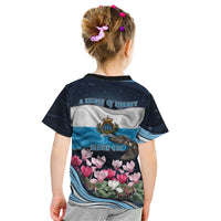 San Marino Founding Anniversary Kid T Shirt Freedom Peregrine Falcon - Cyclamen Flowers Towers Flag