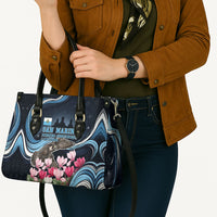 San Marino Founding Anniversary Leather Bag Freedom Peregrine Falcon - Cyclamen Flowers Towers Flag