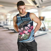 San Marino Founding Anniversary Men Tank Top Freedom Peregrine Falcon - Cyclamen Flowers Towers Flag