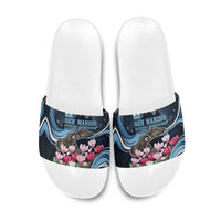 San Marino Founding Anniversary Slide Sandals Freedom Peregrine Falcon - Cyclamen Flowers Towers Flag