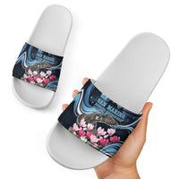 San Marino Founding Anniversary Slide Sandals Freedom Peregrine Falcon - Cyclamen Flowers Towers Flag