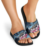 San Marino Founding Anniversary Slide Sandals Freedom Peregrine Falcon - Cyclamen Flowers Towers Flag