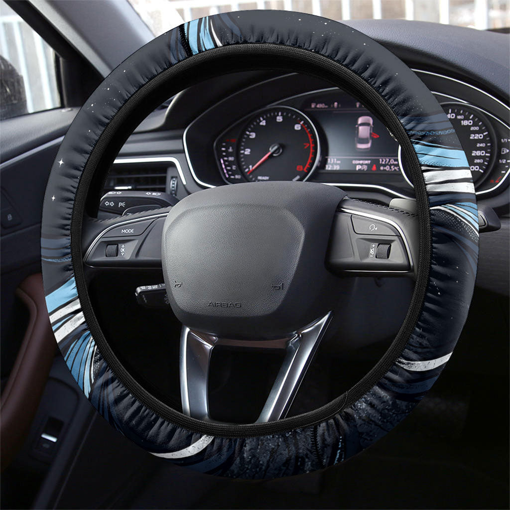 San Marino Founding Anniversary Steering Wheel Cover Freedom Peregrine Falcon - Cyclamen Flowers Towers Flag