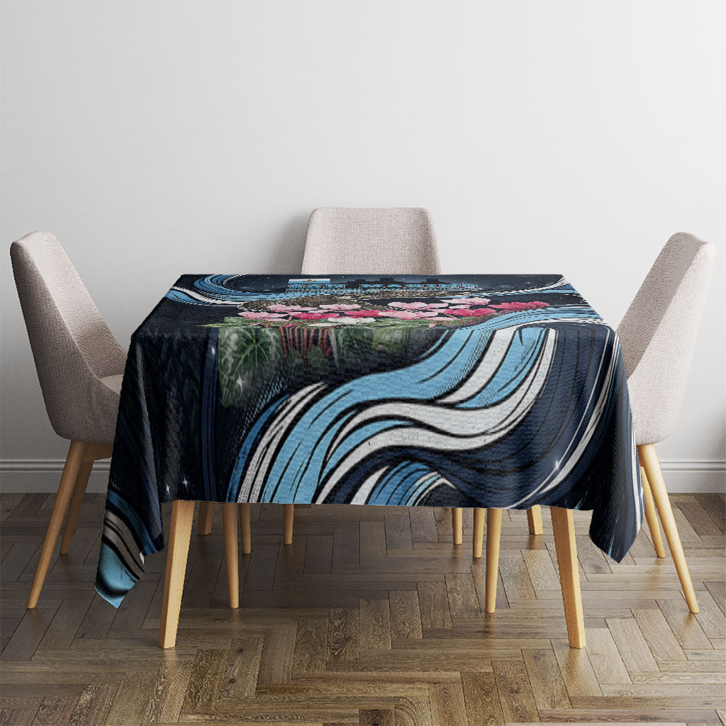 San Marino Founding Anniversary Tablecloth Freedom Peregrine Falcon - Cyclamen Flowers Towers Flag