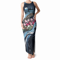 San Marino Founding Anniversary Tank Maxi Dress Freedom Peregrine Falcon - Cyclamen Flowers Towers Flag