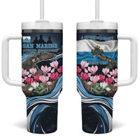 San Marino Founding Anniversary Tumbler With Handle Freedom Peregrine Falcon - Cyclamen Flowers Towers Flag