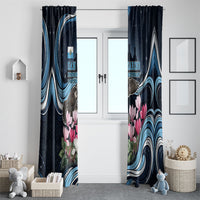 San Marino Founding Anniversary Window Curtain Freedom Peregrine Falcon - Cyclamen Flowers Towers Flag
