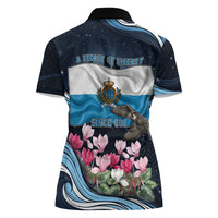 San Marino Founding Anniversary Women Polo Shirt Freedom Peregrine Falcon - Cyclamen Flowers Towers Flag