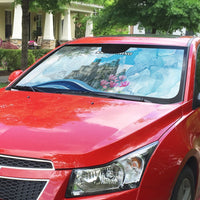 San Marino Foundation Day Auto Sun Shade Mount Titano Fortress Fox Falcon And Cyclamen