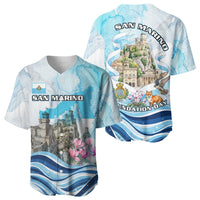 San Marino Foundation Day Baseball Jersey Mount Titano Fortress Fox Falcon And Cyclamen