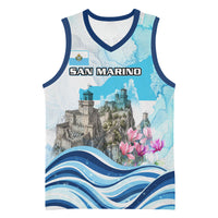 San Marino Foundation Day Basketball Jersey Mount Titano Fortress Fox Falcon And Cyclamen