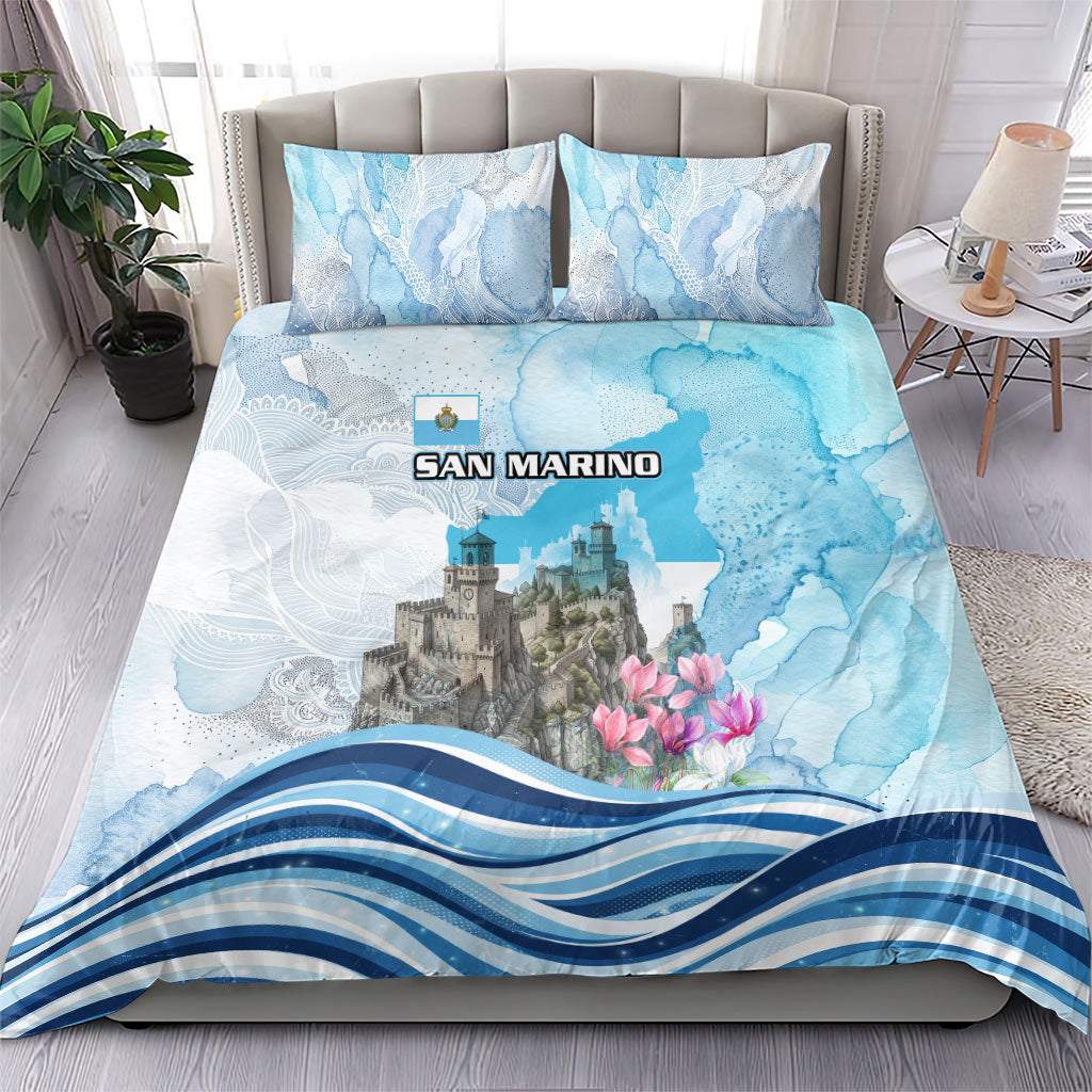 San Marino Foundation Day Bedding Set Mount Titano Fortress Fox Falcon And Cyclamen