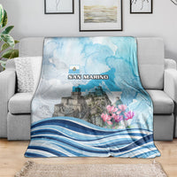 San Marino Foundation Day Blanket Mount Titano Fortress Fox Falcon And Cyclamen