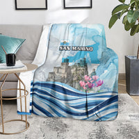 San Marino Foundation Day Blanket Mount Titano Fortress Fox Falcon And Cyclamen