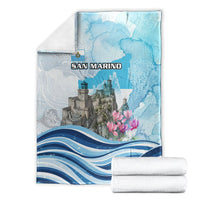 San Marino Foundation Day Blanket Mount Titano Fortress Fox Falcon And Cyclamen