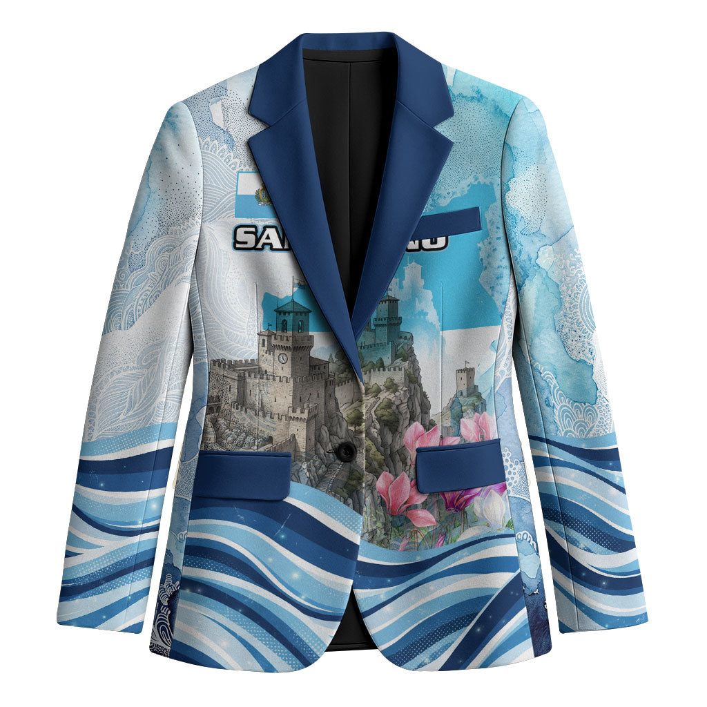 San Marino Foundation Day Blazer Mount Titano Fortress Fox Falcon And Cyclamen