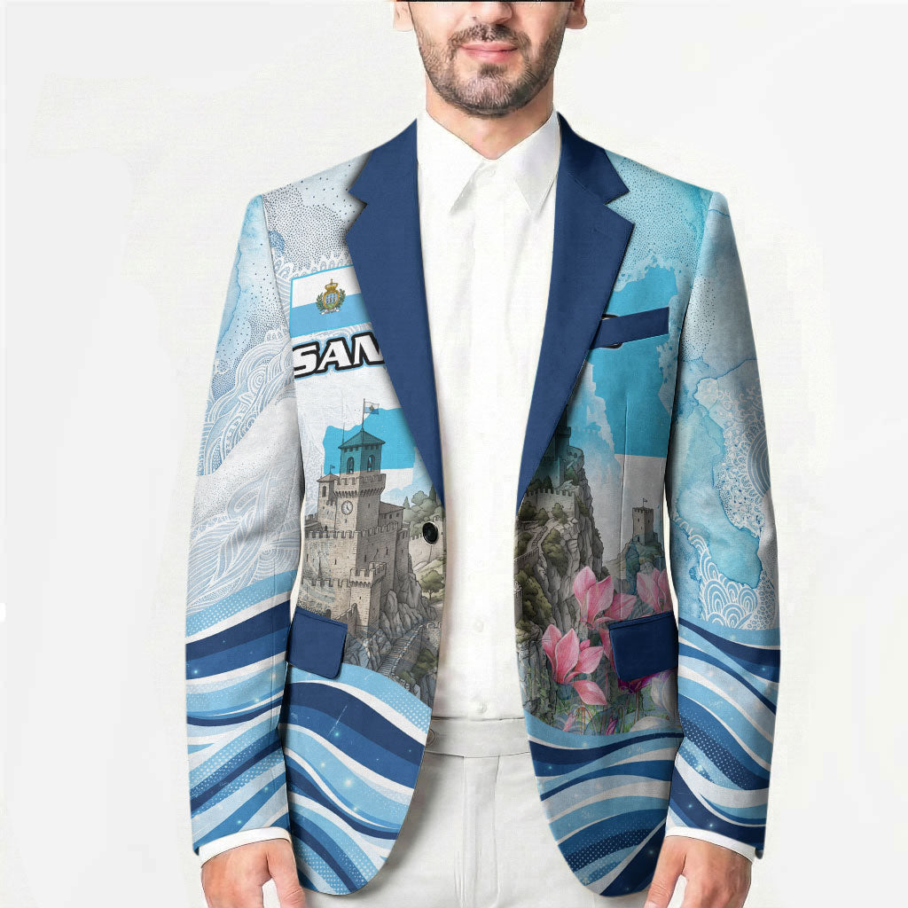 San Marino Foundation Day Blazer Mount Titano Fortress Fox Falcon And Cyclamen