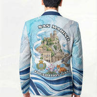 San Marino Foundation Day Blazer Mount Titano Fortress Fox Falcon And Cyclamen