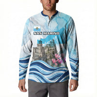 San Marino Foundation Day Button Sweatshirt Mount Titano Fortress Fox Falcon And Cyclamen