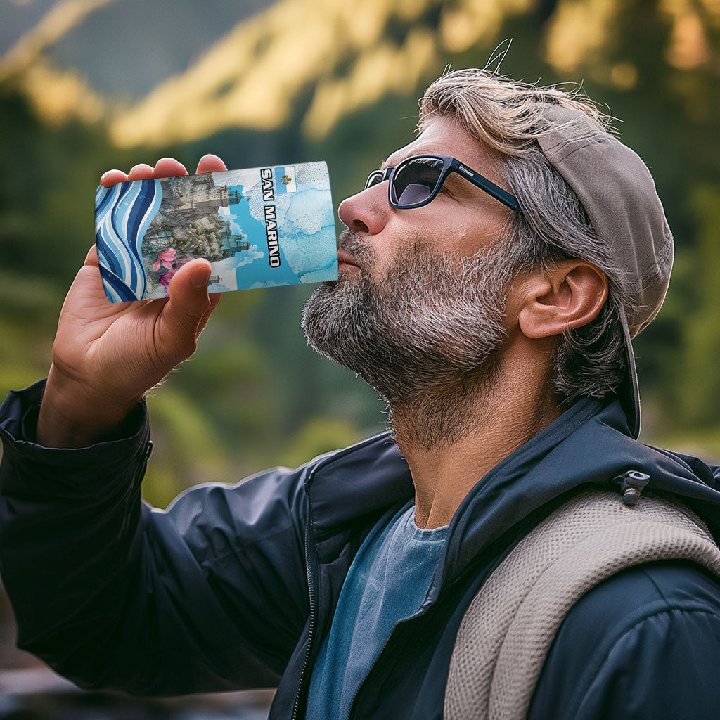 San Marino Foundation Day 4 in 1 Can Cooler Tumbler Mount Titano Fortress Fox Falcon And Cyclamen