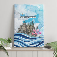 San Marino Foundation Day Canvas Wall Art Mount Titano Fortress Fox Falcon And Cyclamen