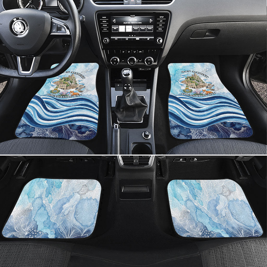 San Marino Foundation Day Car Mats Mount Titano Fortress Fox Falcon And Cyclamen
